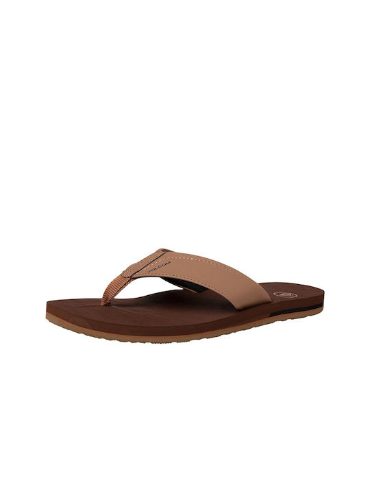 Volcom Men's Flip Flops Brown