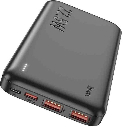 Hoco J101A Astute Power Bank 10000mAh 22.5W with 2 USB-A Ports and USB-C Port Power Delivery / Quick Charge 3.0 Black