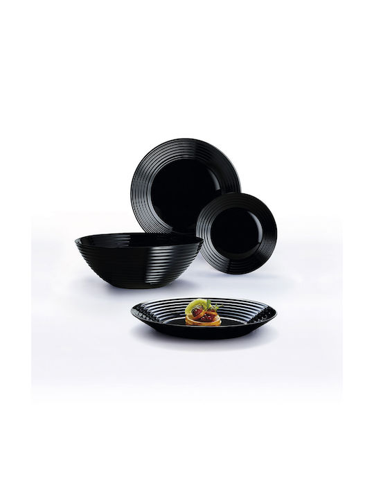 Luminarc Harena Glass Salad Bowl Black 27x27x6cm 6pcs