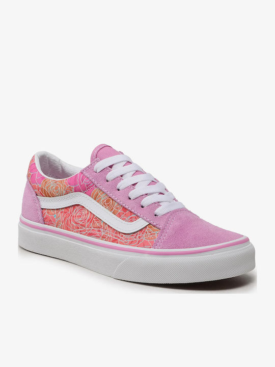 Old Skool Kids Sneakers Rose Camp Pink Floral