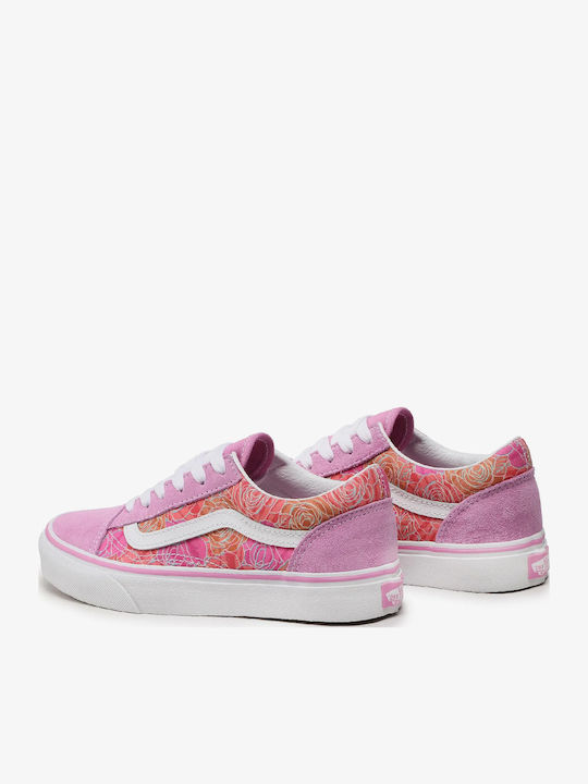 Old Skool Kids Sneakers Rose Camp Pink Floral