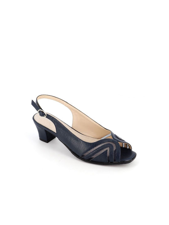 B-Soft Peep Toe Γόβες Navy Μπλε