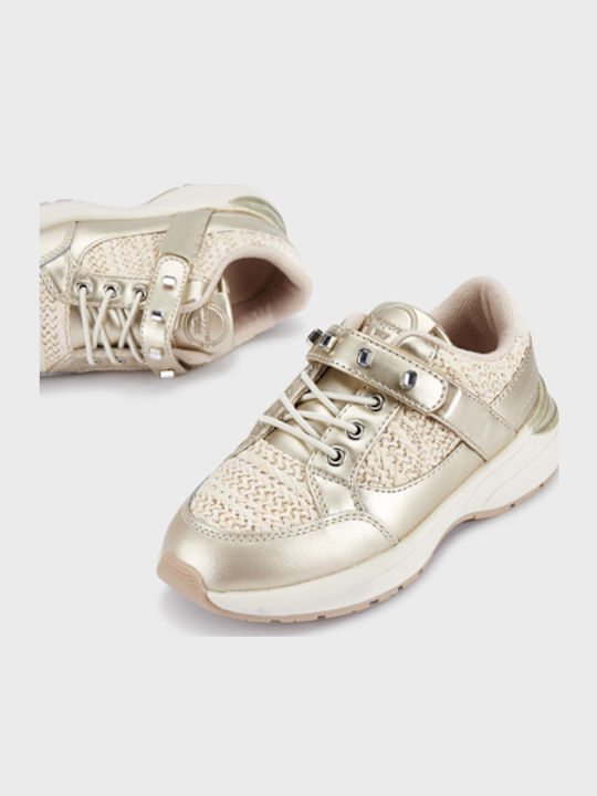 Running Kinder Sneakers mit Klettverschluss Gold