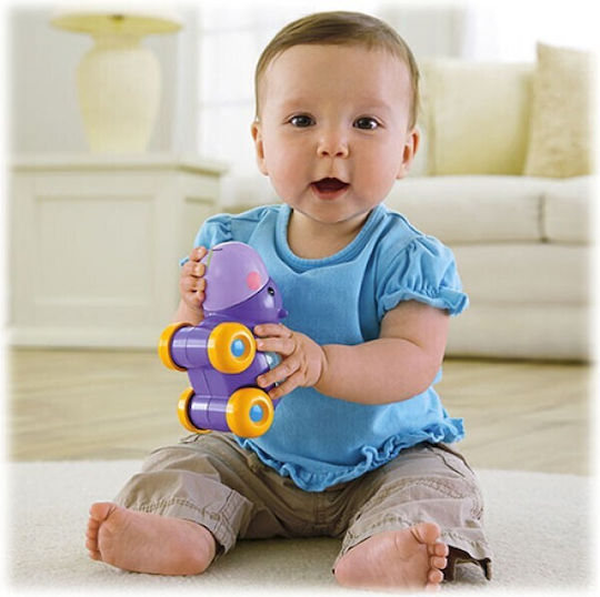 Fisher Price Push Along Poppity Pop Animals - Hippo with Sounds for 6++ Months