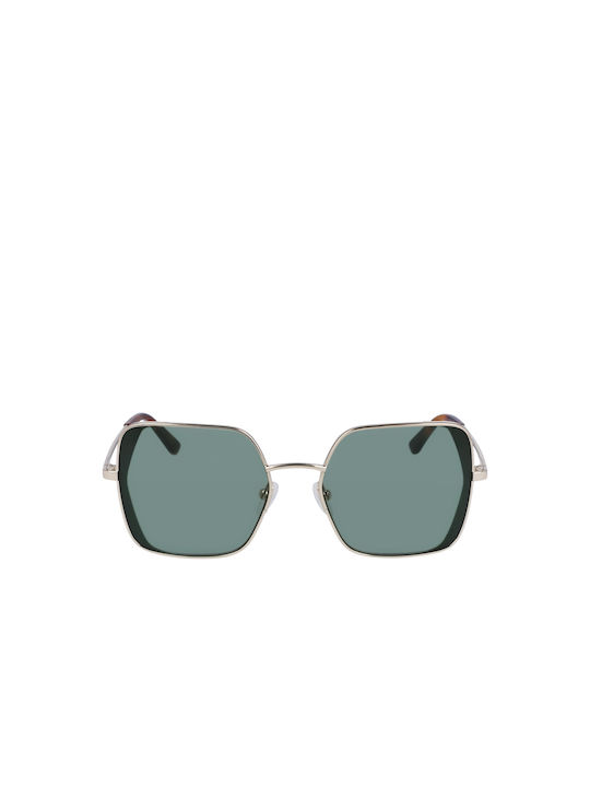 Karl Lagerfeld Women's Sunglasses with Silver Metal Frame and Green Lens KL340S-711