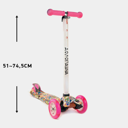 Athlopaidia Kids 3-Wheel Foldable Scooter for 3+ Years White