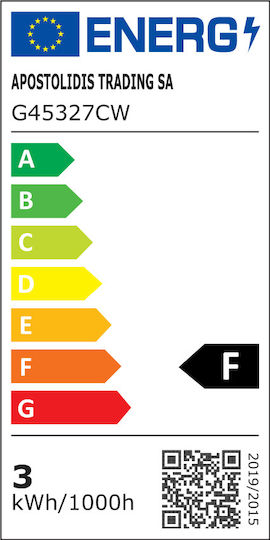 Diolamp Λάμπα LED 3W 82mm για Ντουί E27 και Σχήμα G45 Ψυχρό Λευκό 290lm