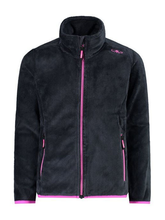 Kinder-Strickjacke Fleece Marineblau