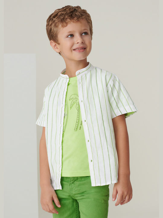 Mayoral Kids Striped Shirt Green