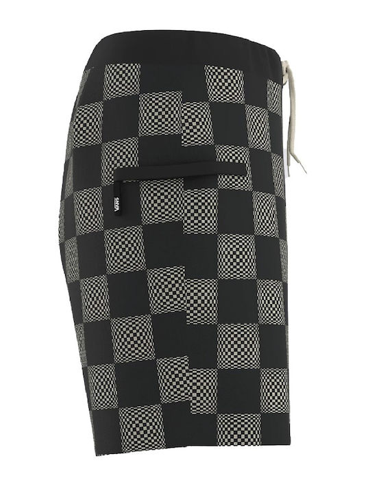 Daily Vintage Check Ανδρικό Μαγιό Σορτς Μαύρο με Σχέδια