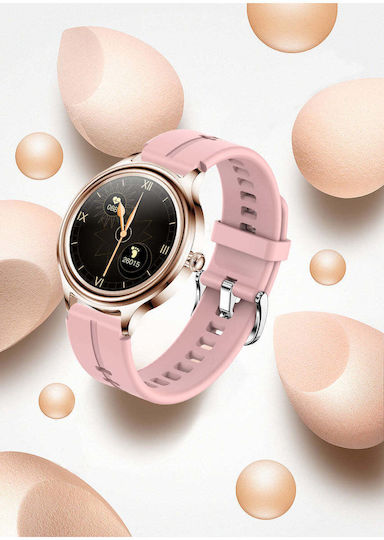 Kumi K3 Stainless Steel 39mm Smartwatch με Παλμογράφο (Χρυσό)