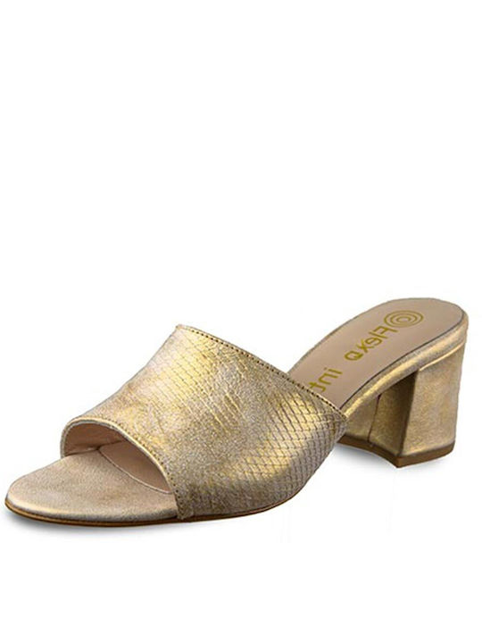 LEATHER SANDAL GOLD STAMPED