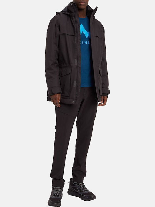 Mawk Geci Barbat Χiwiniătiko Parka Waterproof Negru