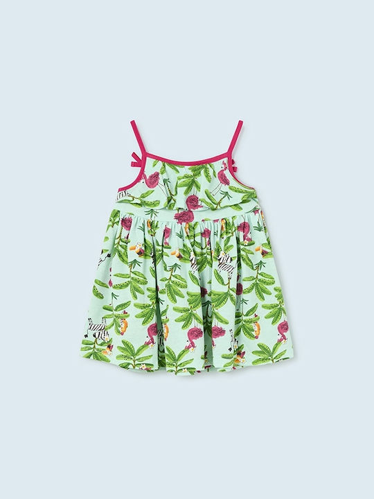 Mayoral Kids Dress Floral Sleeveless Green