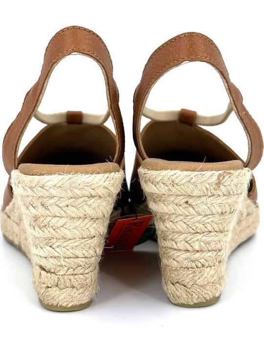 Anatomische Damenplattformen im Espadrilles-Stil Tabac Braun