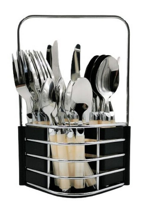 Καρβούνης 24-Piece Stainless Steel 18/10 Beige Cutlery Set