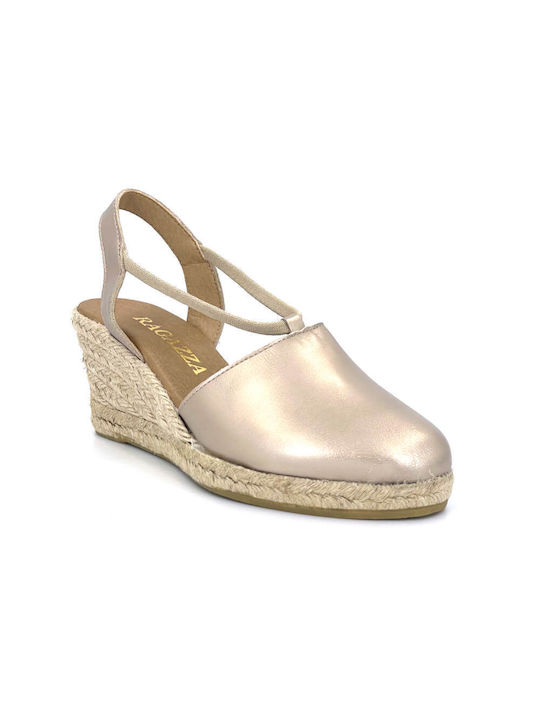 Ragazza Anatomische Damenplattformen im Espadrilles-Stil Goldene