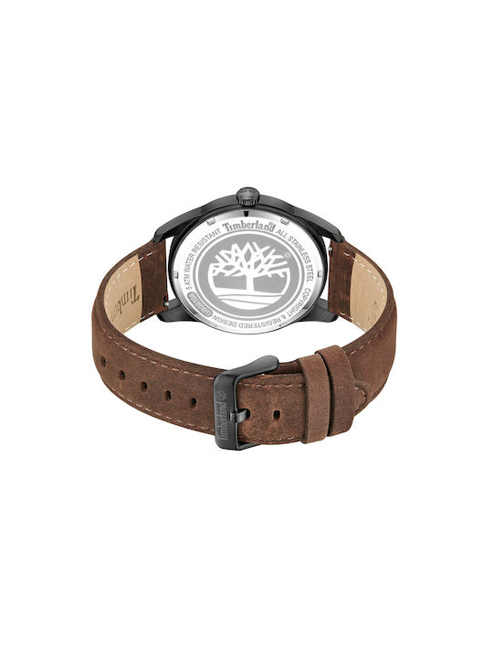 Timberland Watch Battery with Brown Leather Strap