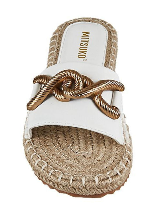 Flache Sandalen für Damen in Weiß Farbe