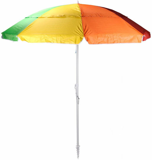 Solskjerm Folding Beach Umbrella Diameter 2.2m Multicolor