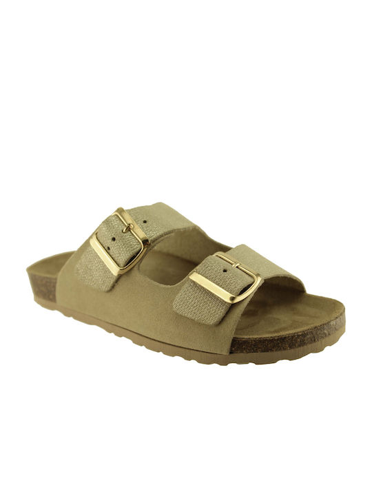 Adam's Shoes Leather Women's Flat Sandals Camel