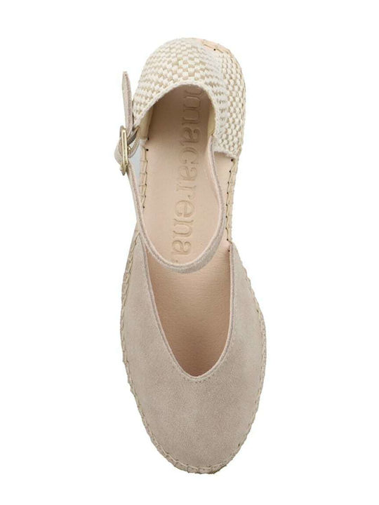 Damenplattformen im Espadrilles-Stil Beige