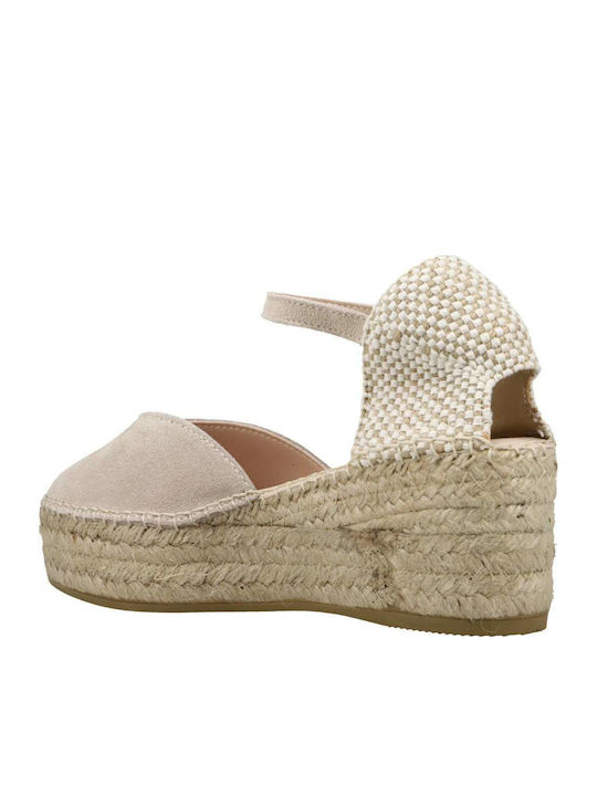 Damenplattformen im Espadrilles-Stil Beige