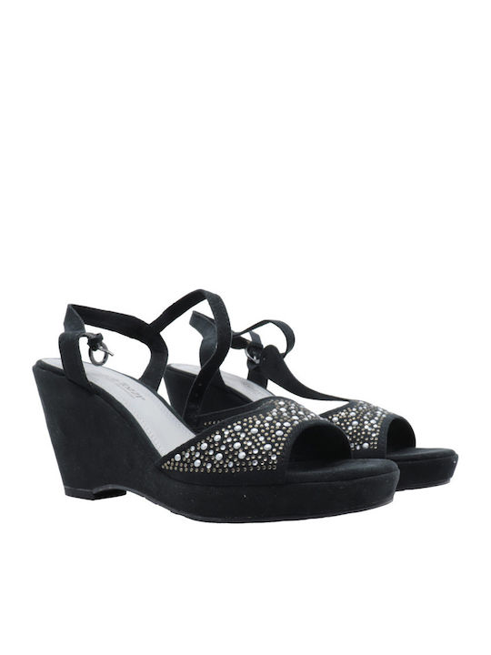 Women's Suede Platform Shoes Black