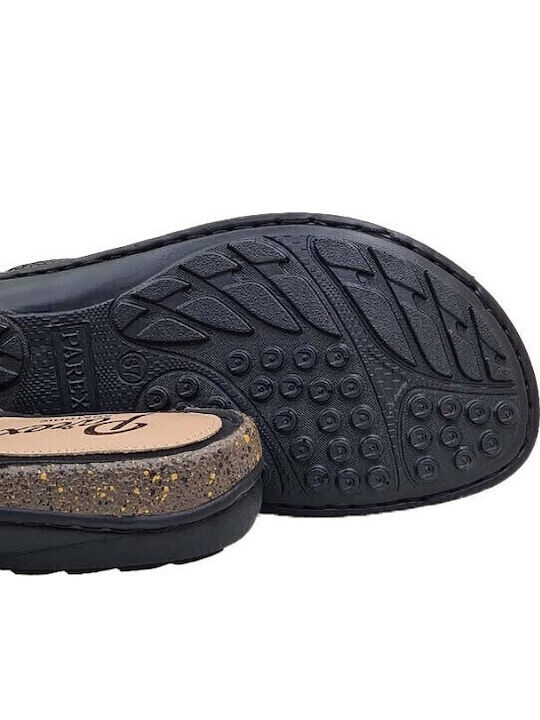 Leather Women's Flat Sandals Anatomic in Black Color