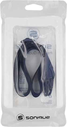 Sonique Strap Armor Back Cover Silicone with Strap Transparent / Dark Blue (Poco M5)