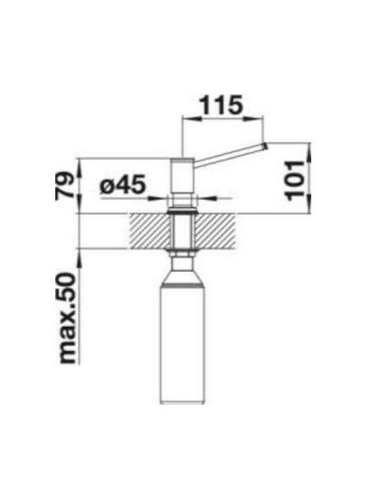 Blanco Livia Manganese Επιτραπέζιο Dispenser για την Κουζίνα Μεταλλικό Γκρι 500ml