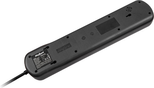 Rebel Πολύπριζο 5 Θέσεων με USB-A, Διακόπτη και Καλώδιο 5m Γαλλίας (Type E)