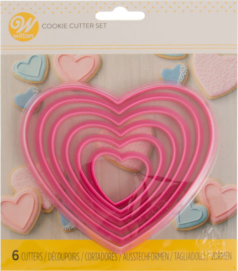 Wilton Plastic Heart-Shaped Cookie Cutter 6pcs