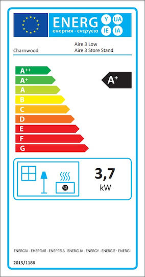 Charnwood Aire 3 Κεραμική Ξυλόσομπα Αερόθερμη 3.7kW Μαύρη