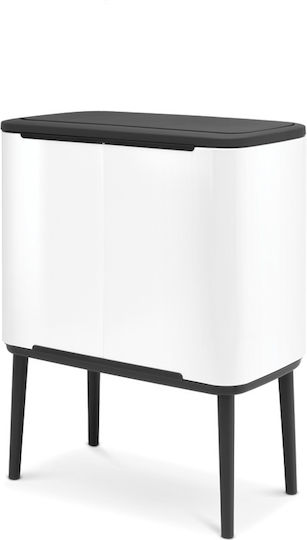 Brabantia Bo Touch Waste Bin Made of Stainless Steel Push White 36lt