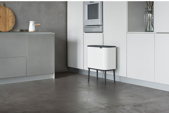 Brabantia Bo Touch Waste Bin Made of Stainless Steel Push White 36lt