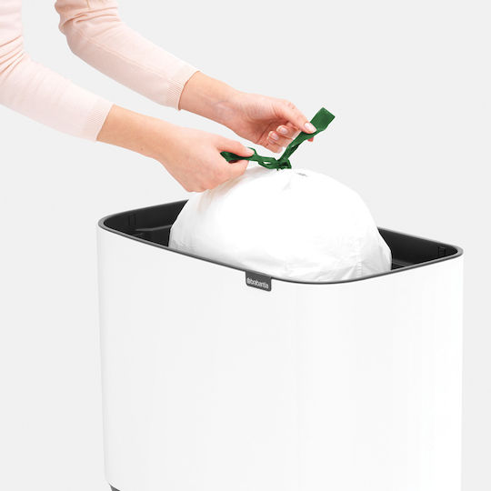 Brabantia Bo Touch Waste Bin Made of Stainless Steel Push White 36lt