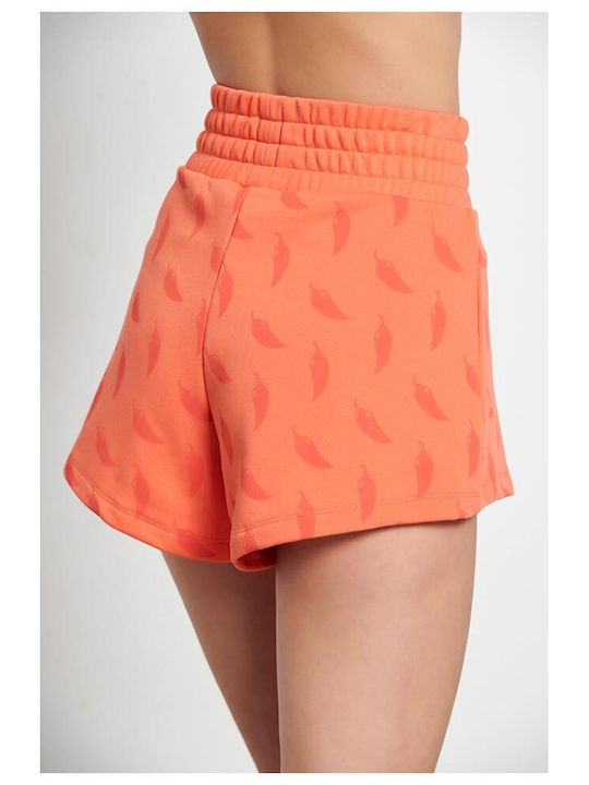 BodyTalk 1231-902205 Women's High-waisted Sporty Shorts Orange 1231-902205-00332