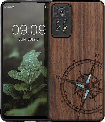 KWmobile Navigational Compass Coperta din spate Lemn Dark Brown (Redmi Note 11 Pro) 57381.11