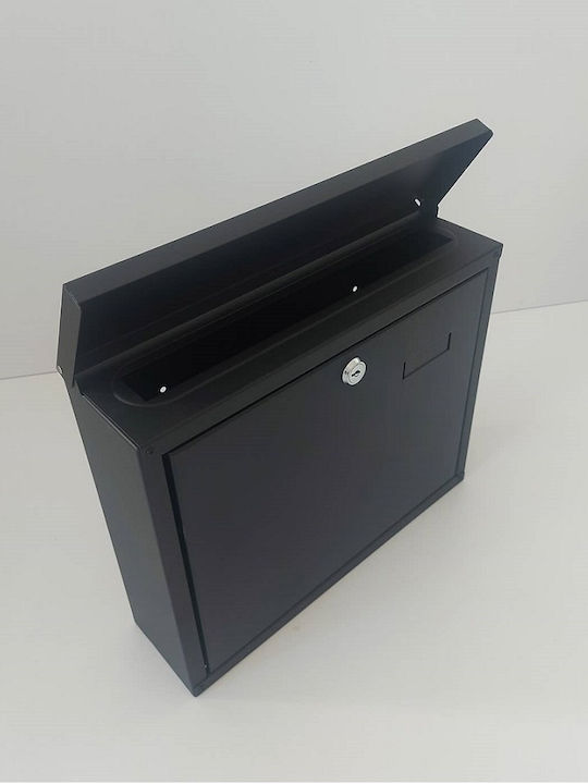 GTMED Outdoor Mailbox Metallic in Black Color 37x30x10cm