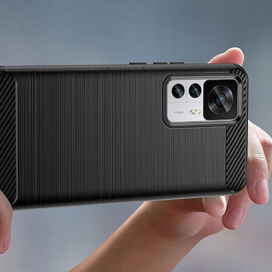 Techsuit Carbon Задна корица Силикон Черен (Xiaomi 12T / 12T Pro)