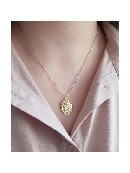 Gold plated silver amulet necklace 925