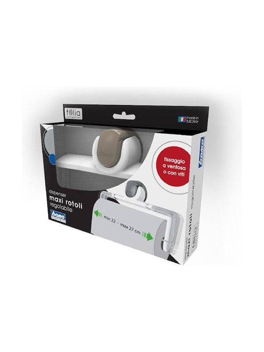 Bama Wall Mounted Plastic Paper Towel Holder White-Brown 25.1x5x16.2cm 10600