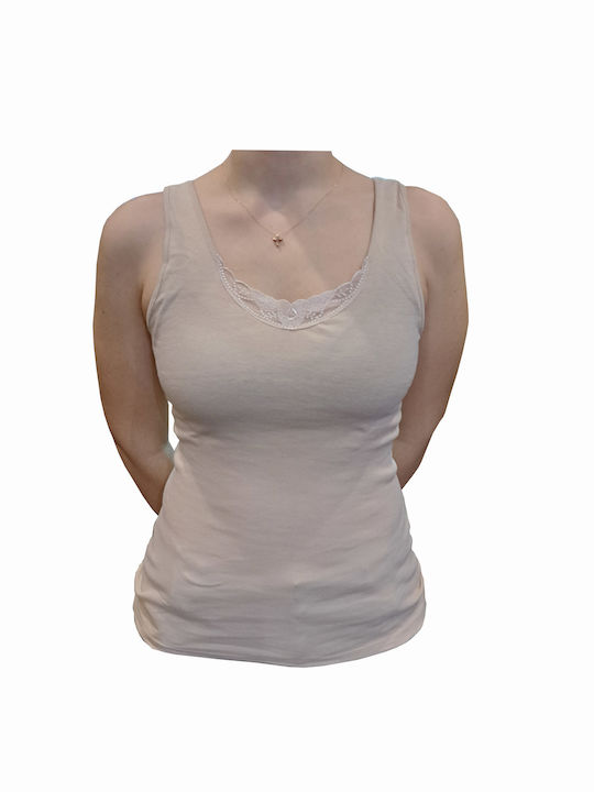 Women's Sleeveless Cotton T-Shirt Beige 2Pack