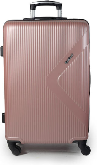 Cardinal Medium Travel Suitcase Hard Pink Gold with 4 Wheels Height 60cm