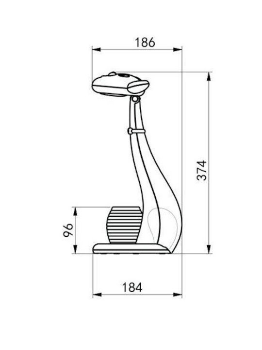 Com Lumini LED Lampă de birou pentru copii Atingere Pisică Roz 16x18x36εκ.