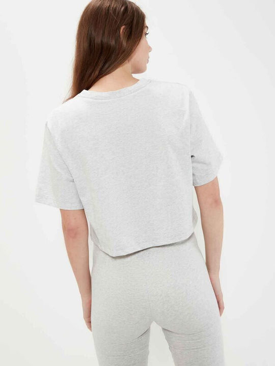 Ellesse Women's Athletic Crop Top Short Sleeve Gray