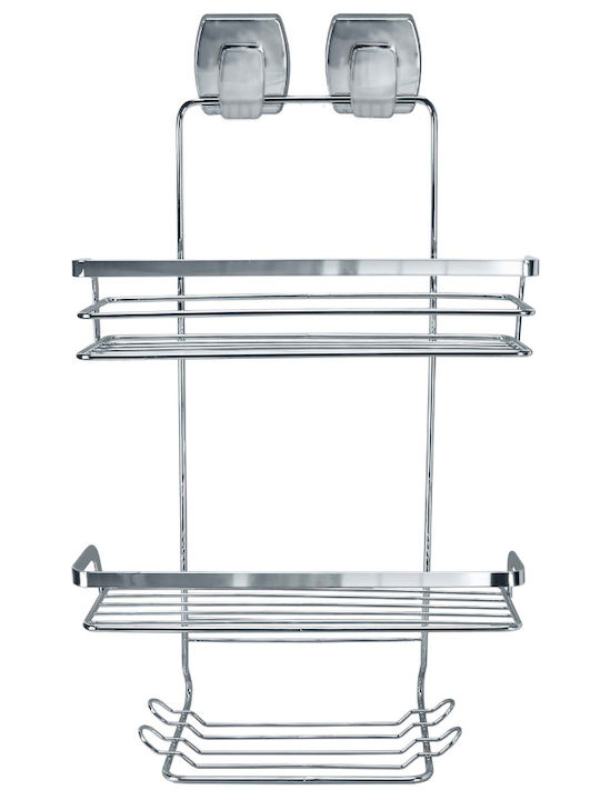 Kleine Wolke Levana Wall Mounted Bathroom Shelf Metallic with 3 Shelves 26x12.5x42.3cm Silver
