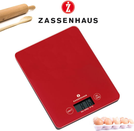 Zassenhaus Balance Ψηφιακή Ζυγαριά Κουζίνας έως 5kg Cool Red