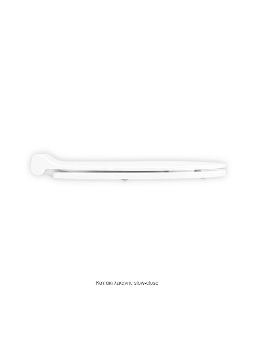 Elvit Universal Капак за тоалетна Стройна Софт Клоуз от Бакелит 41-44x36.5см Бял